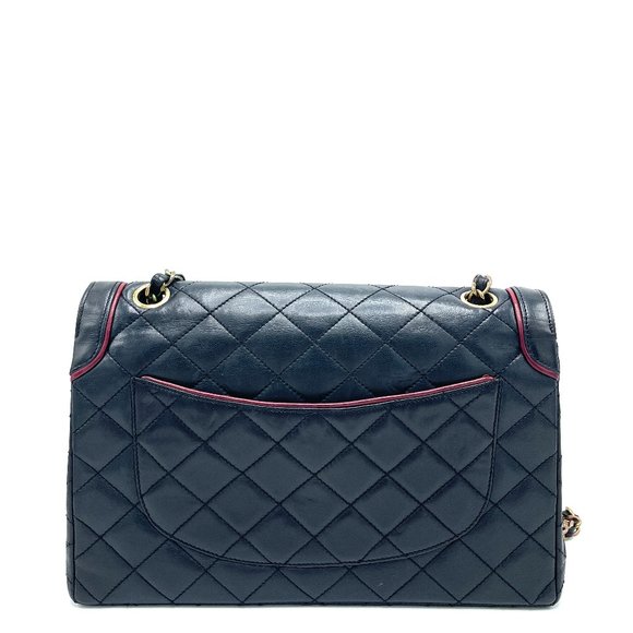 Chanel Black Lambskin Paris Double Flap Medium - Picture 3 of 9